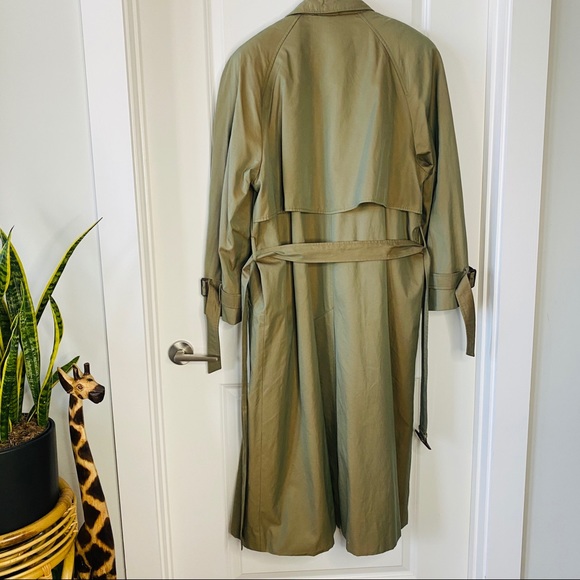 Vintage Green Slightly Iridescent Trench Coat - Picture 5 of 9